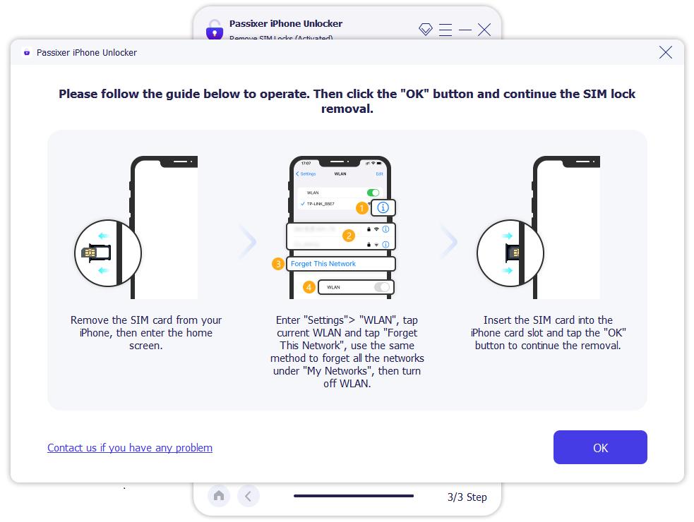 desactivar WiFi en iPhone durante desbloqueo SIM con Passixer | desbloqueo SIM iPhone sin WiFi Passixer España operador