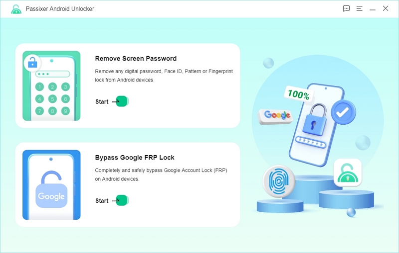 seleccionar Quitar la Contraseña de Pantalla | Guía de usuario de Passixer Android Unlocker