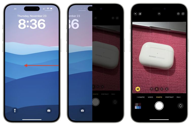 deslizar hacia la izquierda en la pantalla de bloqueo | Quita la cámara de la pantalla de bloqueo del iPhone