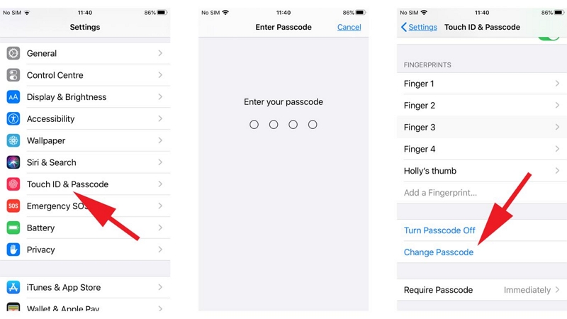 cambiar la contraseña en Configuración | Eliminar código de acceso del iPhone sin saberlo