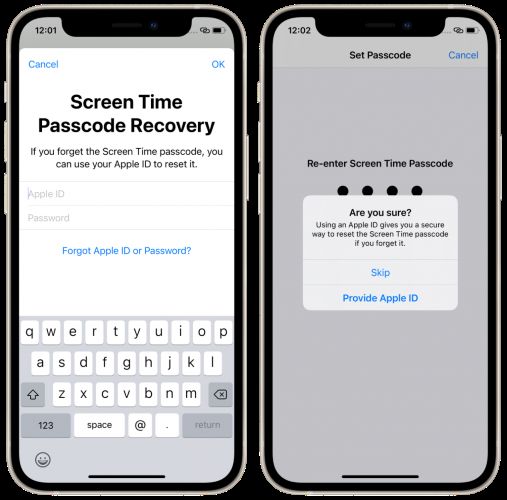 Compartir entre dispositivos desactivado | Cambiar el código de acceso de Screen Time