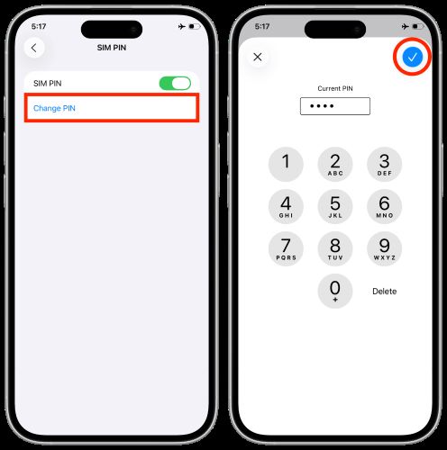 toca Cambiar PIN | Encontrar o Cambiar el PIN de la SIM en iPhone