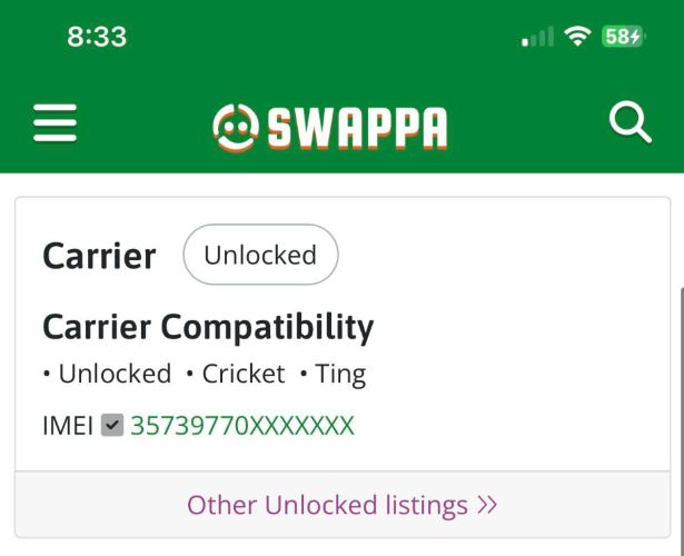 Swappa | Verificar si iPhone está desbloqueado sin tarjeta SIM