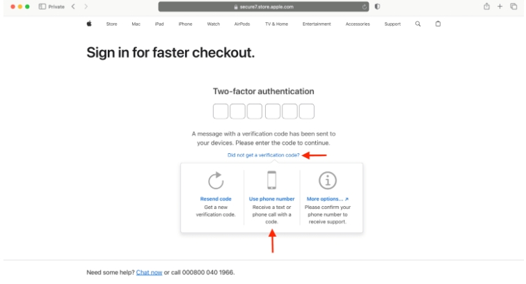 seleccionar usar número de teléfono para recibir código Apple ID | código verificación SMS Apple España
