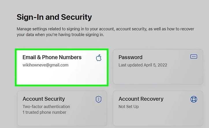 elegir correos electrónicos y números de teléfono | Cambiar Apple ID sin perder datos