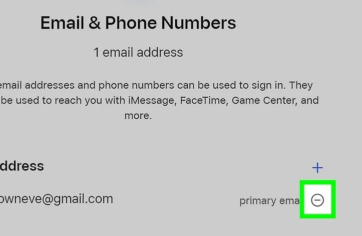 hacer clic en el icono de menos | Cambiar Apple ID sin perder datos