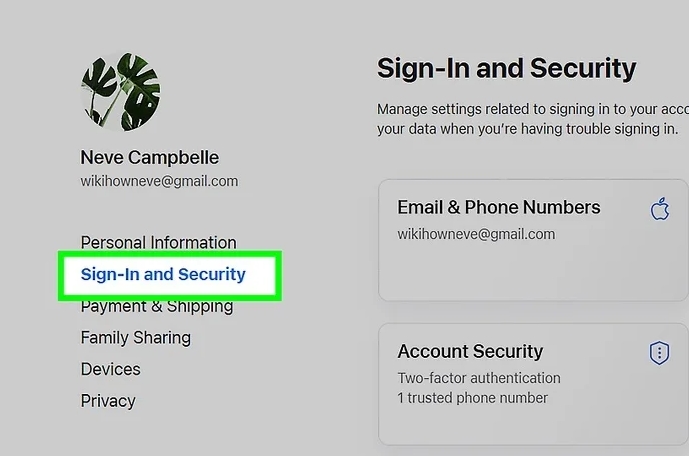 hacer clic en Inicio de sesión y Seguridad | Cambiar Apple ID sin perder datos
