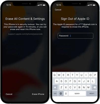 introduce Apple ID para borrar iPhone | Omitir PIN de iPhone
