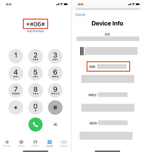 dial *#06# | Obtén el IMEI en iPhone si está bloqueado
