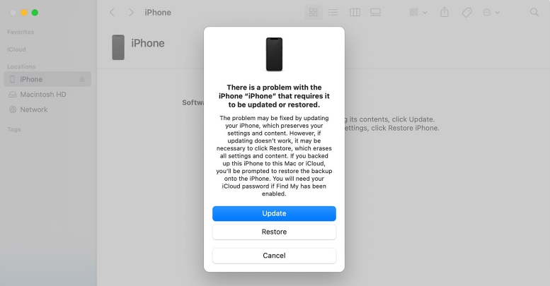 elige Restaurar | Cerrar sesión no está disponible debido a restricciones