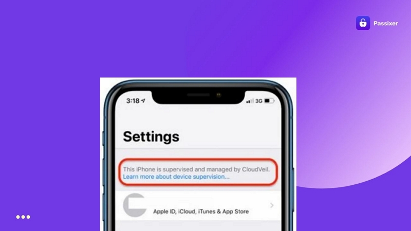 mensaje iPhone supervisado por organización