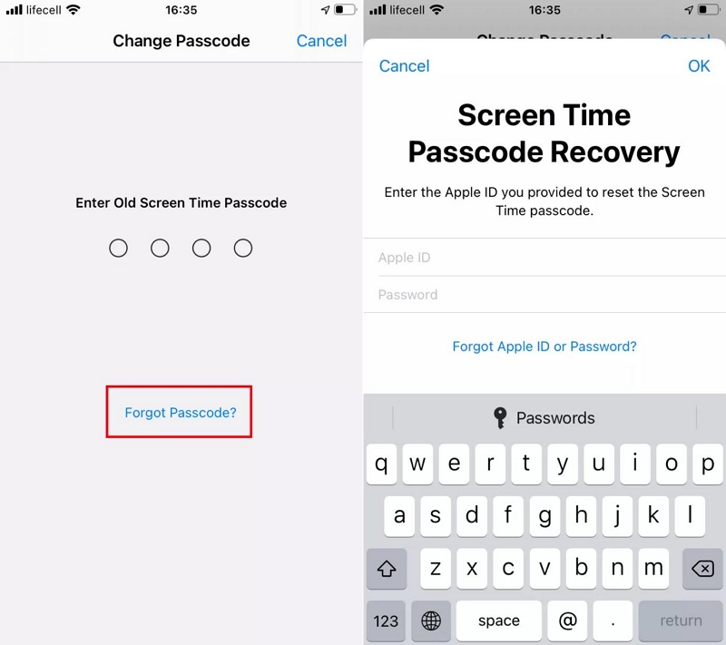 restablecer código Tiempo de pantalla con Apple ID en iPhone | recuperar código Screen Time olvidado Apple ID iOS 13 14 15 16 17 18 España