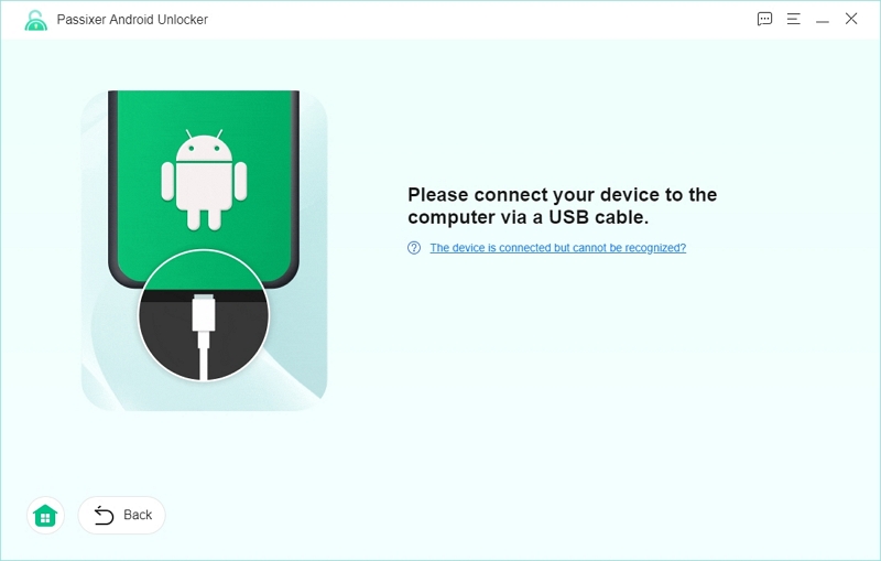 enlazar teléfono Android | Guía de usuario de Passixer Android Unlocker