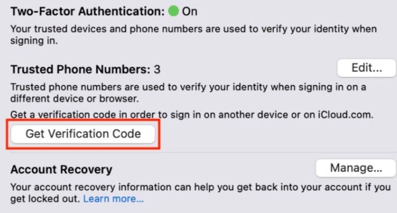 obtener código de verificación Apple ID desde Configuración del Sistema en Mac | código Apple sin iPhone Mac