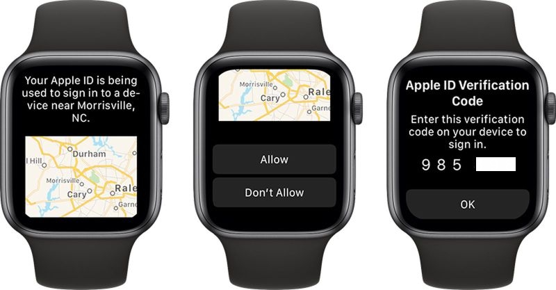 pulsar Permitir en Apple Watch para obtener código de verificación Apple ID | autenticación dos factores Apple Watch España