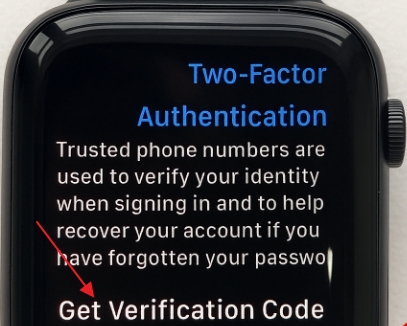 obtener código de verificación manualmente desde Ajustes del Apple Watch | código Apple ID sin iPhone