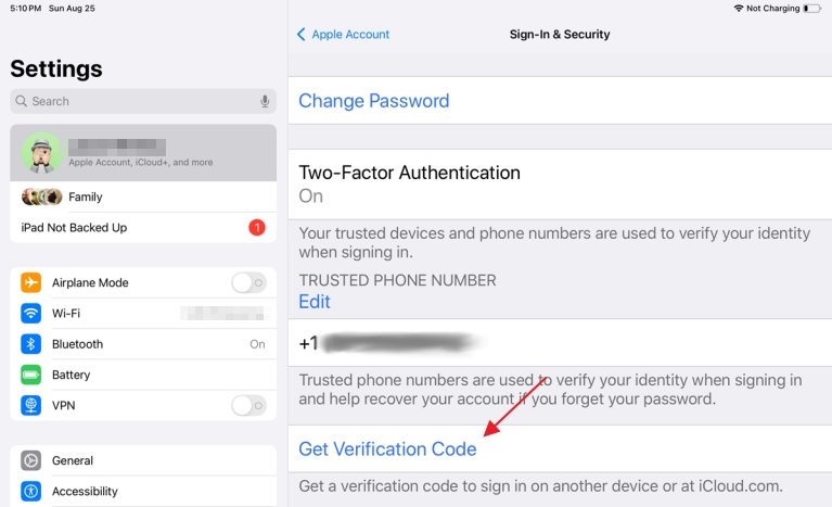 obtener código de verificación Apple ID desde Ajustes del iPad | código verificación sin teléfono iPad