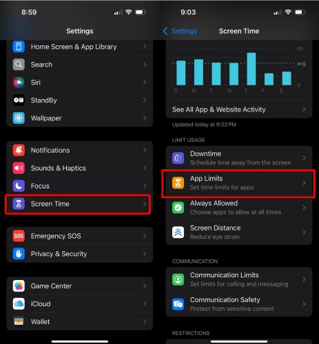 selecciona App Limits | Cómo desactivar límite de tiempo iPhone