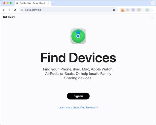 ir al sitio de iCloud | Desbloquear iPad sin código