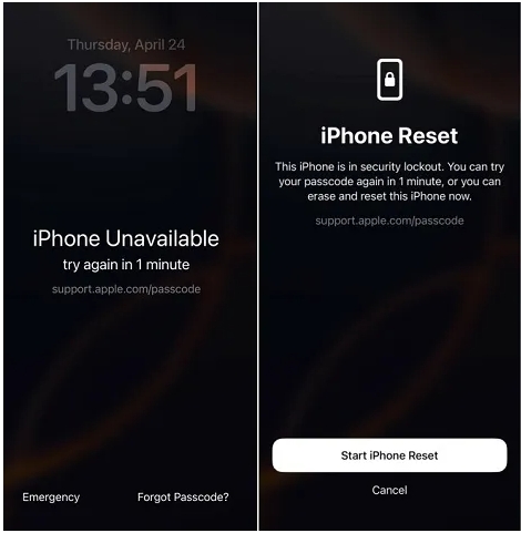 tocar Olvidé el código | Desbloquear el código de acceso del iPhone sin ID de Apple