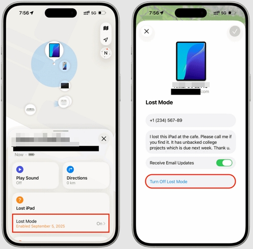 elige Detener Modo Perdido