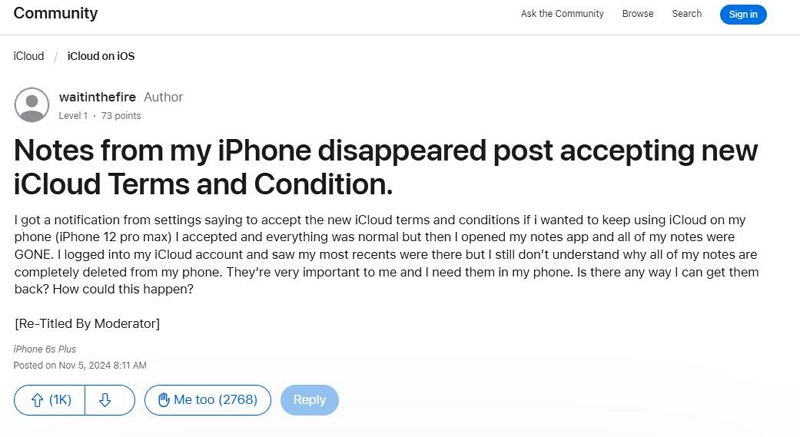 Notas desaparecidas en iPhone y opciones de recuperación