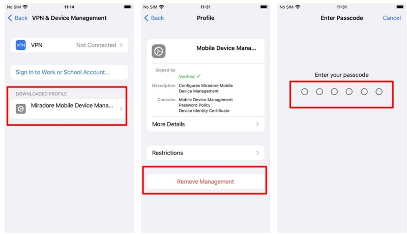toca Eliminar Gestión | Desactivar Auto-Lock iPhone