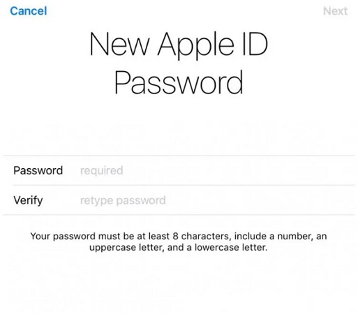 configurar nueva contraseña de Apple ID | Cambiar Apple ID sin perder datos