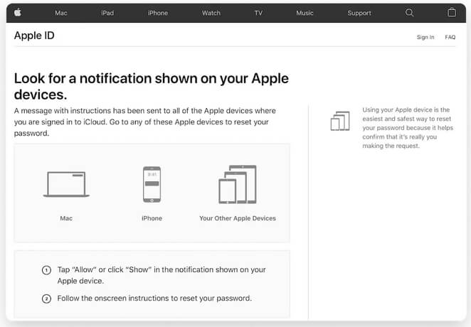 seguir instrucciones para completar restablecimiento contraseña Apple ID | últimos pasos recuperar contraseña iCloud iforgot.apple.com España