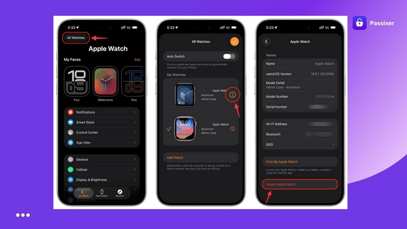 Apple Watch desemparejado del iPhone
