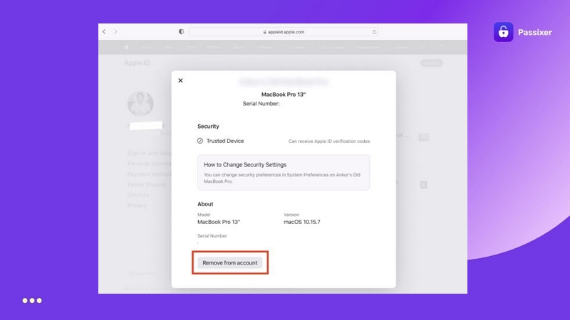 eliminar dispositivo de cuenta Apple desde web