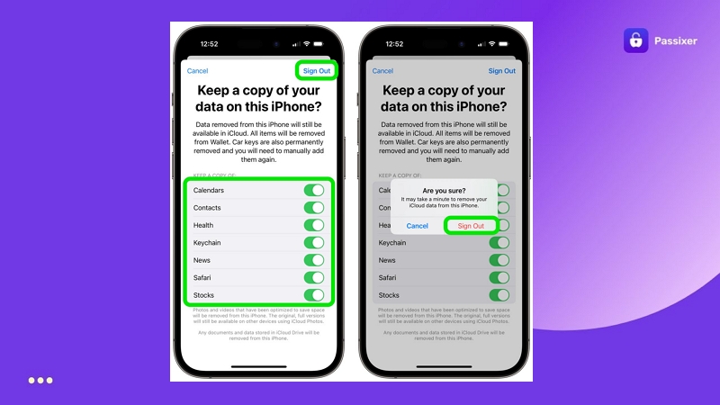 confirmar cierre de sesión en iPhone
