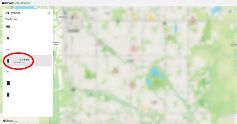 expande la lista de dispositivos | Desbloquear código de acceso del iPhone sin Apple ID