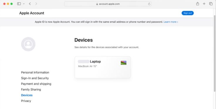 haz clic en Devices | Desactiva Find My iPhone desde otro dispositivo