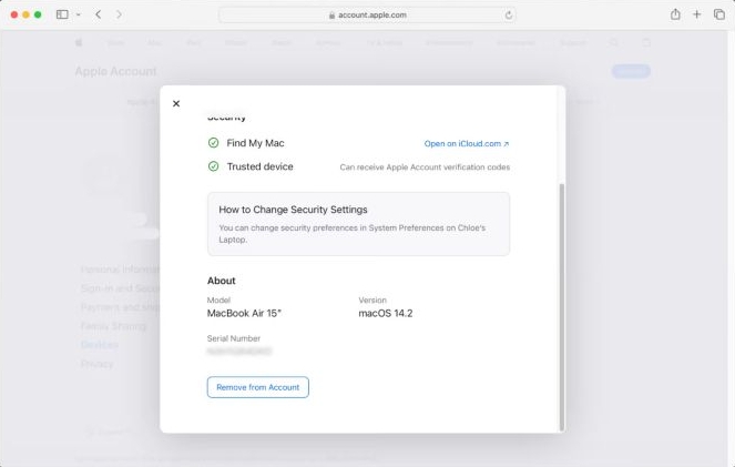 haz clic en Remove | Desactiva Find My iPhone desde otro dispositivo