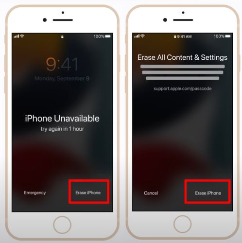 selecciona Erase iPod | Unlock Disabled iPod