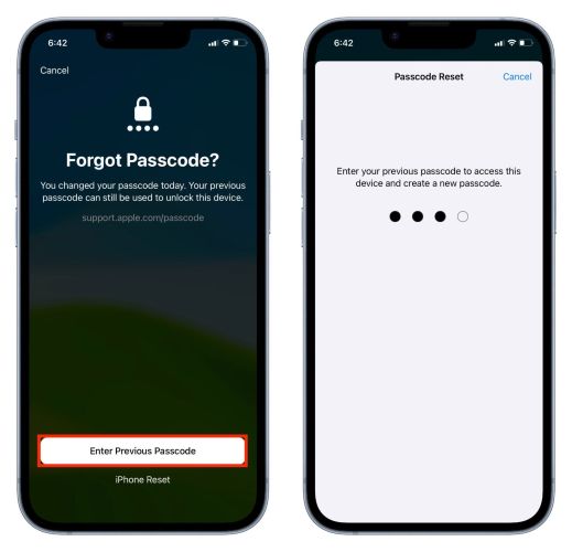 introducir la antigua contraseña | Desbloquear iPhone sin iTunes