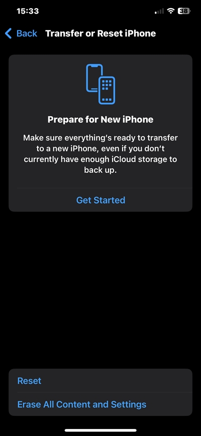 seleccionar Transferir o restablecer el iPhone en Ajustes | restablecer fábrica iPhone para eliminar Restricciones sin código España