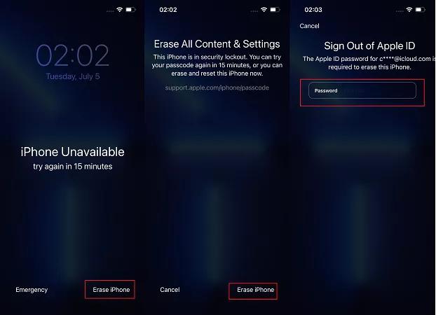 borrar iPhone en la pantalla de bloqueo | Eliminar código de acceso del iPhone sin saberlo