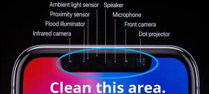 limpiar la cámara TrueDepth | Face ID no disponible Intenta configurarlo más tarde